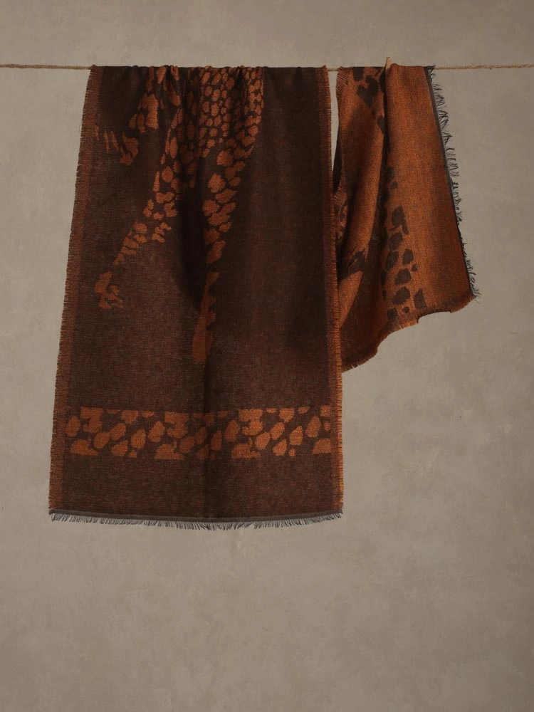 ImagePanther Weave Wooly Blend Stole – Rust Brown