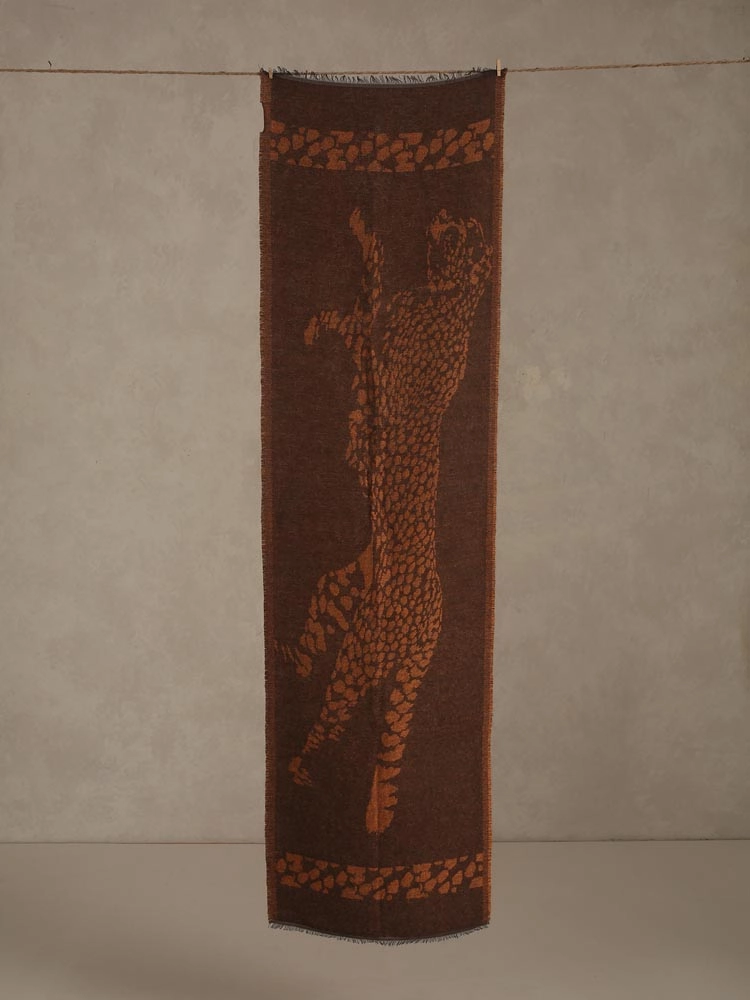 ImagePanther Weave Wooly Blend Stole – Rust Brown