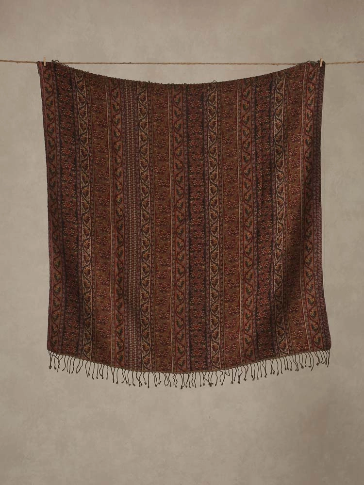 ImageCizgi Wool Square Foulard – Rust Brown