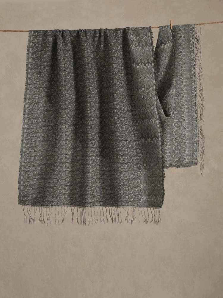 ImageDoku Weaves Wool Stole – Ink Grey
