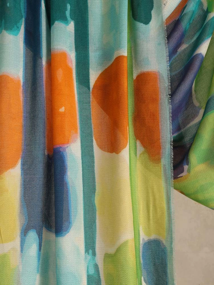 ImagePainterly Blocks ECOVERO™ Blend Stole – Multi