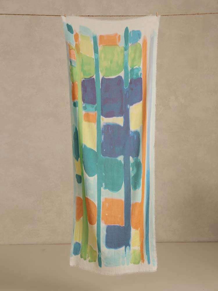 ImagePainterly Blocks ECOVERO™ Blend Stole – Multi