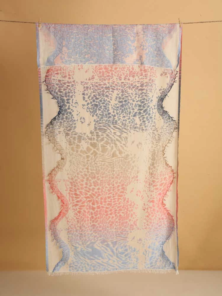 ImageSafari Lines Cotton Shawl – Gradient Multi