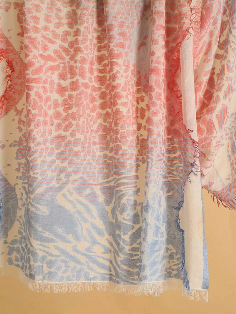 ImageSafari Lines Cotton Shawl – Gradient Multi