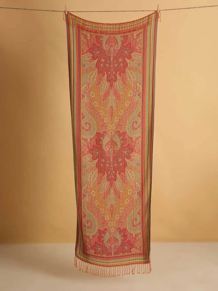 ImagePink Multi Paisley Cotton-Wool Stole