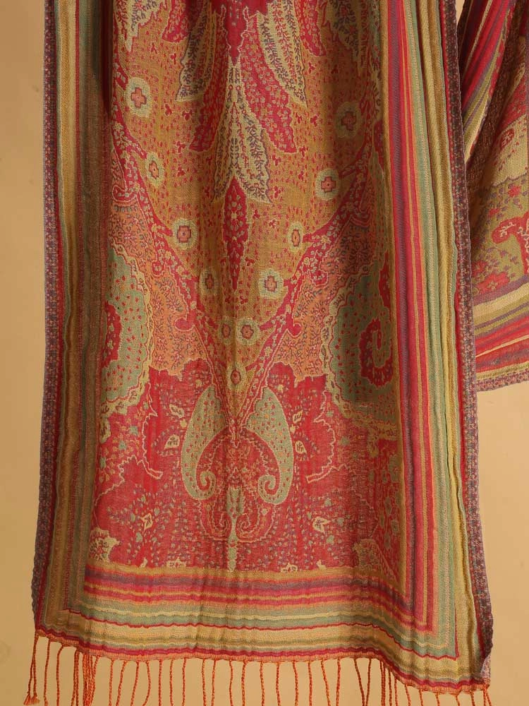ImagePink Multi Paisley Cotton-Wool Stole