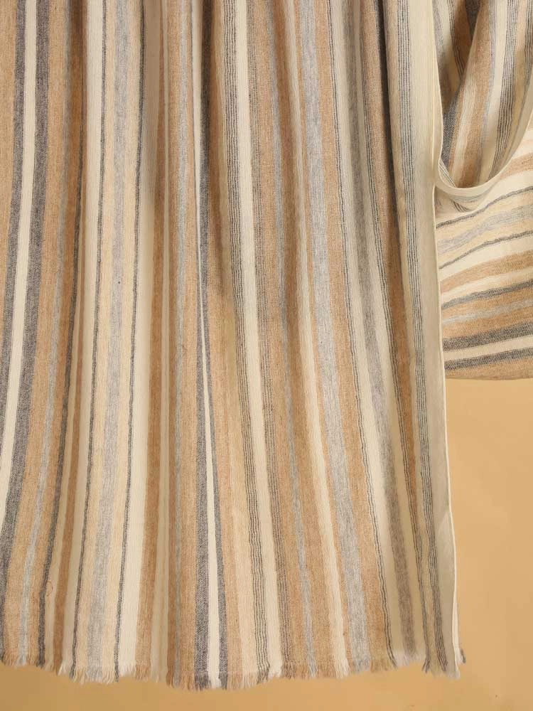 ImageTextura Stipes Lambswool Unisex Stole – Natural, Beige