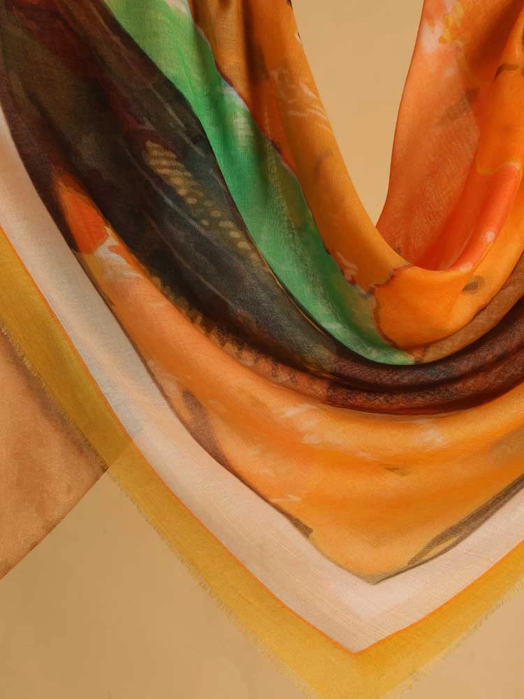 ImageFreeform Love Modal Square Stole – Apricot, Multi