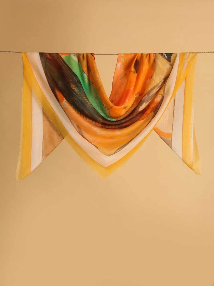 ImageFreeform Love Modal Square Stole – Apricot, Multi