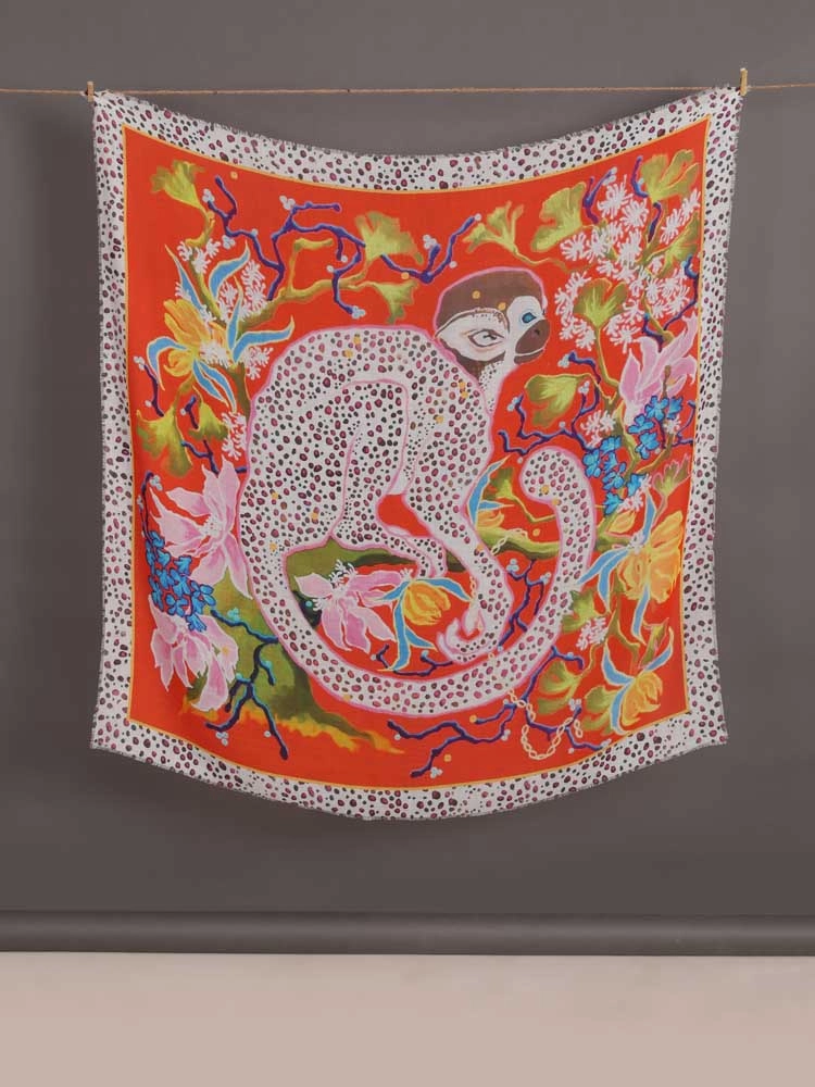 Scarlet Safari Modal Square Scarf