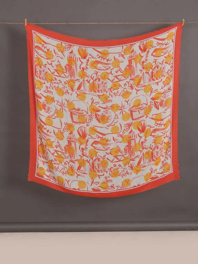 ImageRodia SIlky Modal Square Scarf – Canary, Orange
