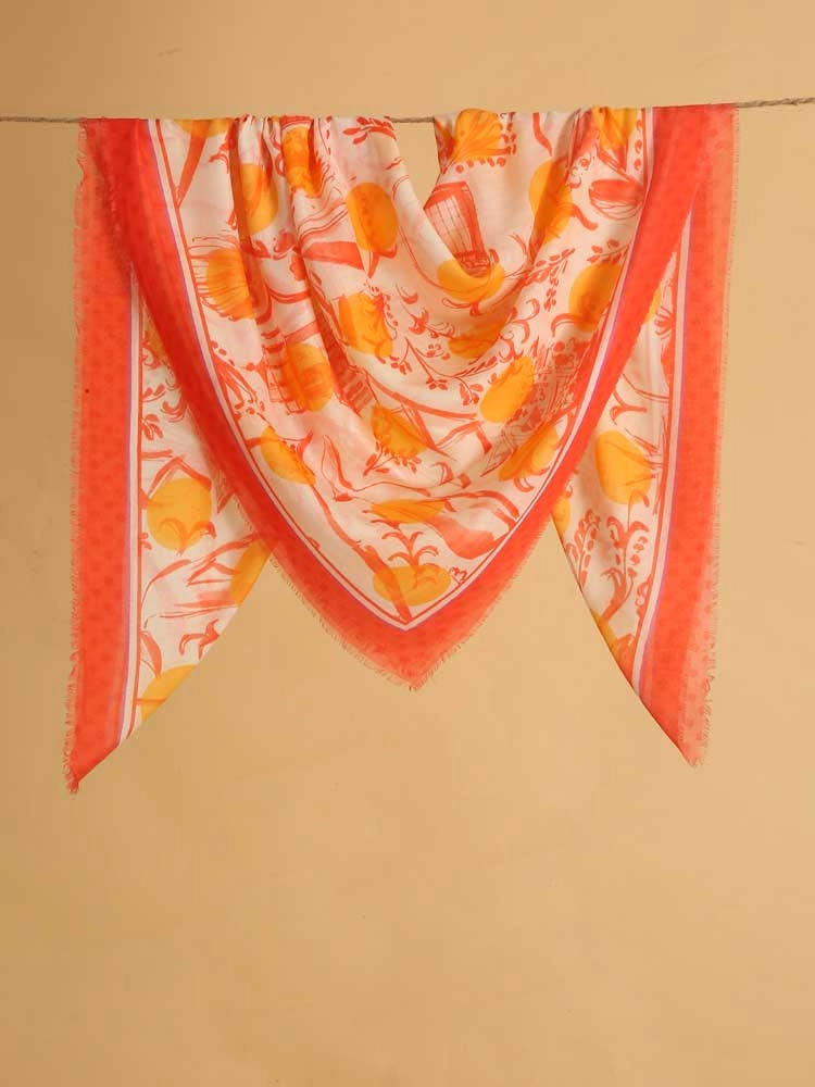 ImageRodia SIlky Modal Square Scarf – Canary, Orange