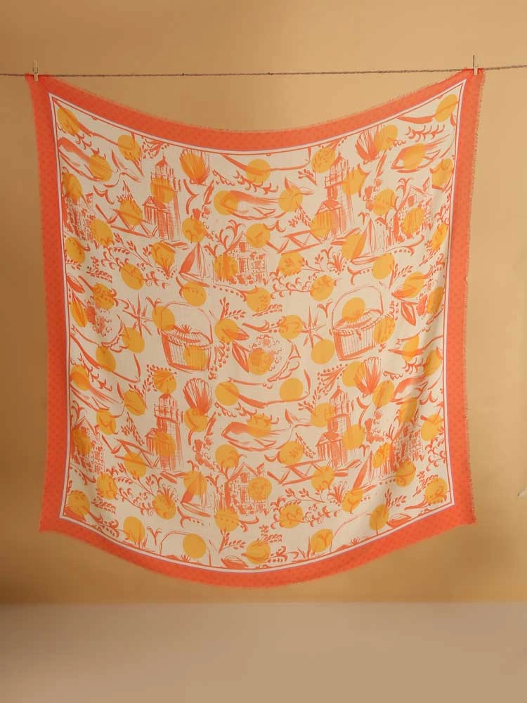 ImageRodia SIlky Modal Square Scarf – Canary, Orange