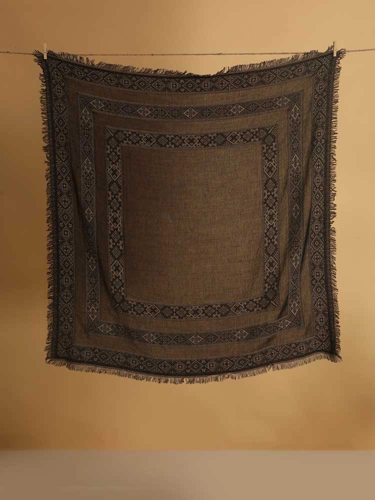 ImageSoren Weaves Merino Wool Foulard – Black, Brown