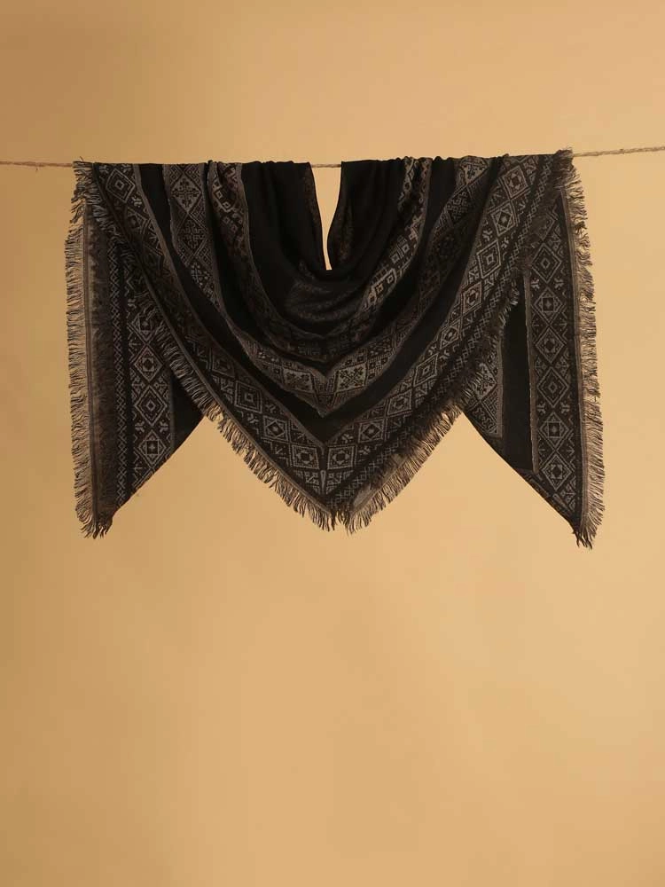 ImageSoren Weaves Merino Wool Foulard – Black, Brown