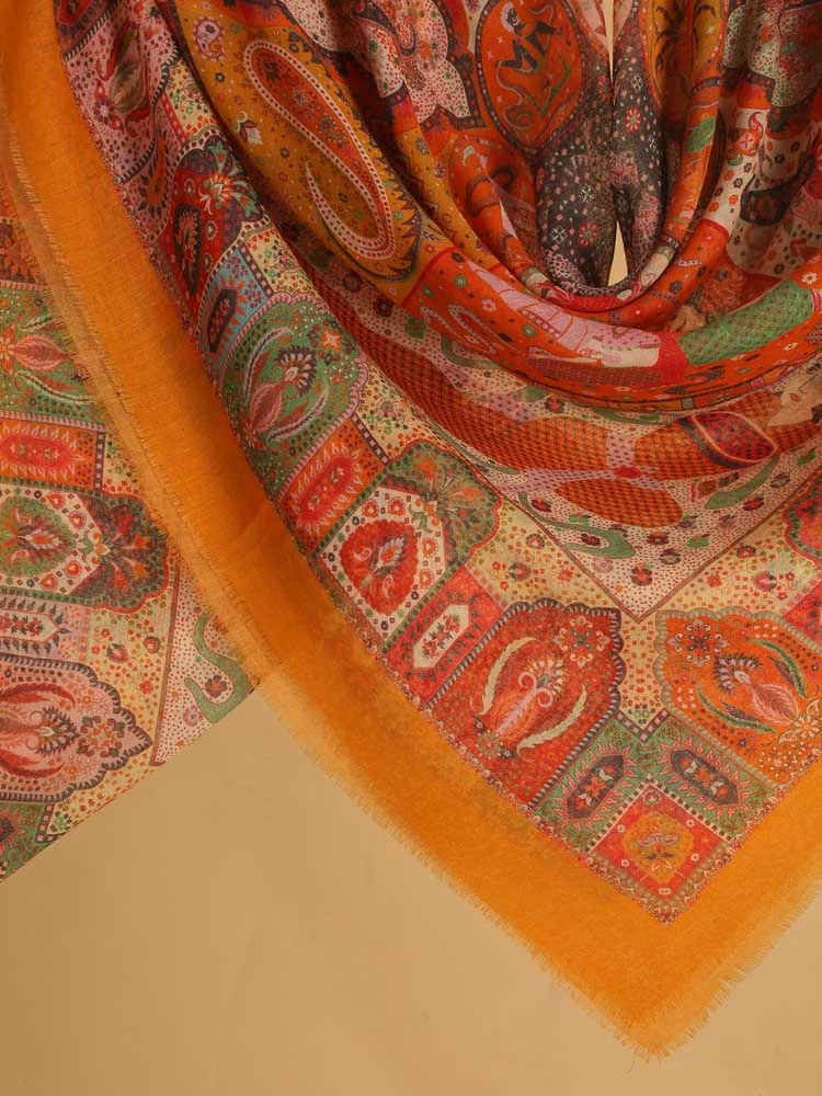 ImageSultan’s Story Wool Silk Foulard – Manila Multi