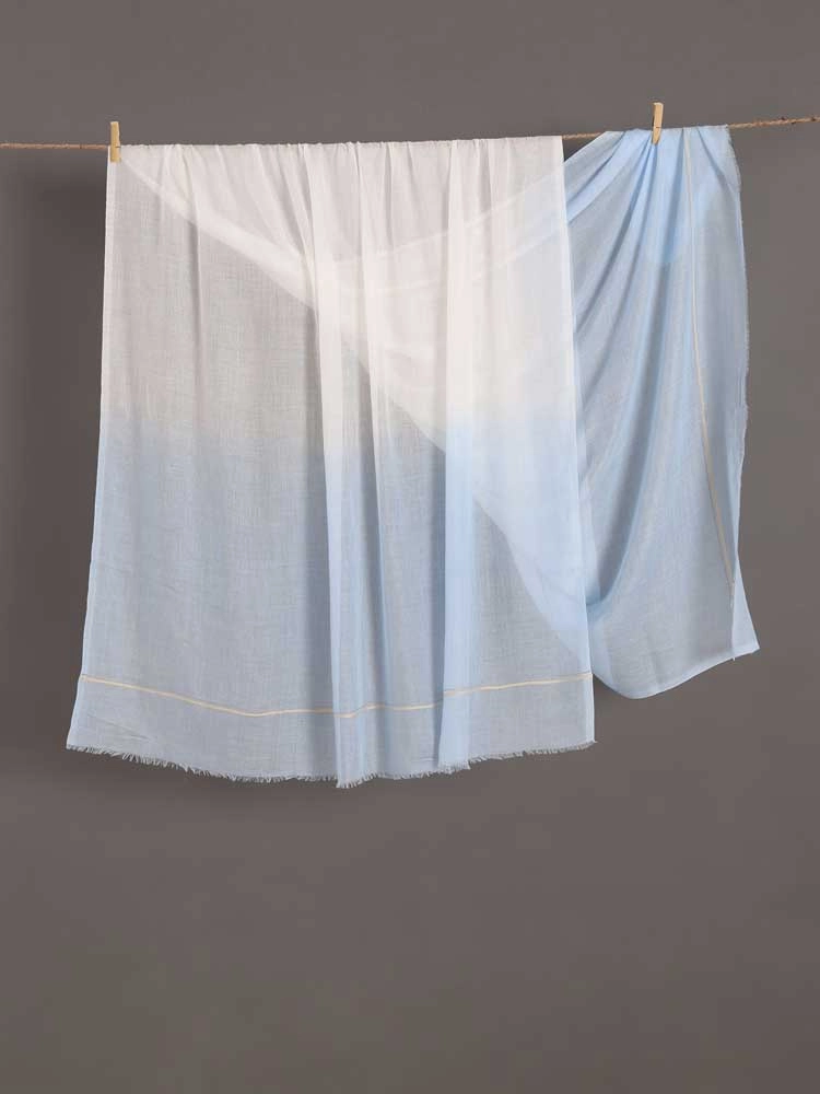 ImageBaby Blue Ombre Silky Stole – Aqua
