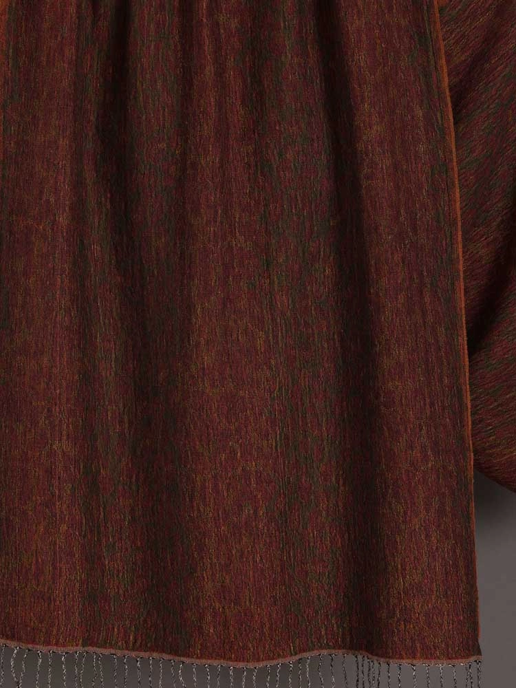 ImageVarg Animal Weave Wool Blend Stole – Rust Brown