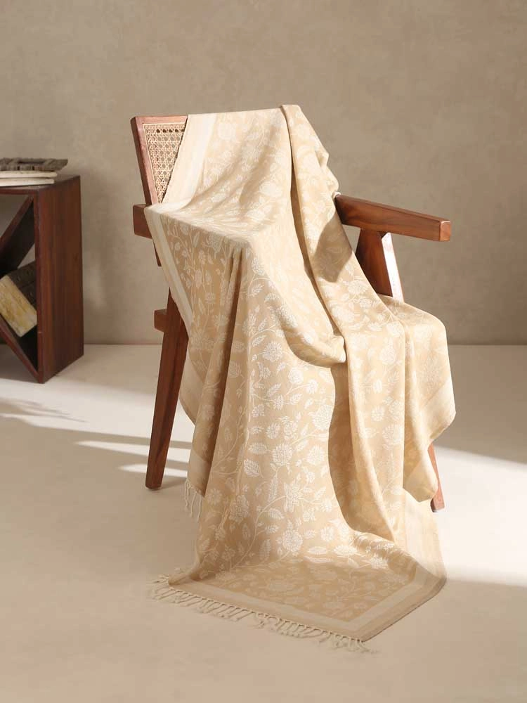 ImageFloravera SuperFine Merino Wool Sofa Throw – Classic Beige