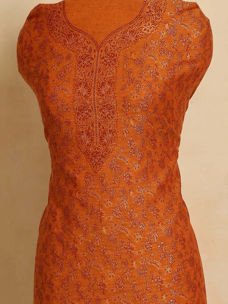 ImageZoon Paisley Cotton Unstitched Suit Set – Mukteshwar Mustard