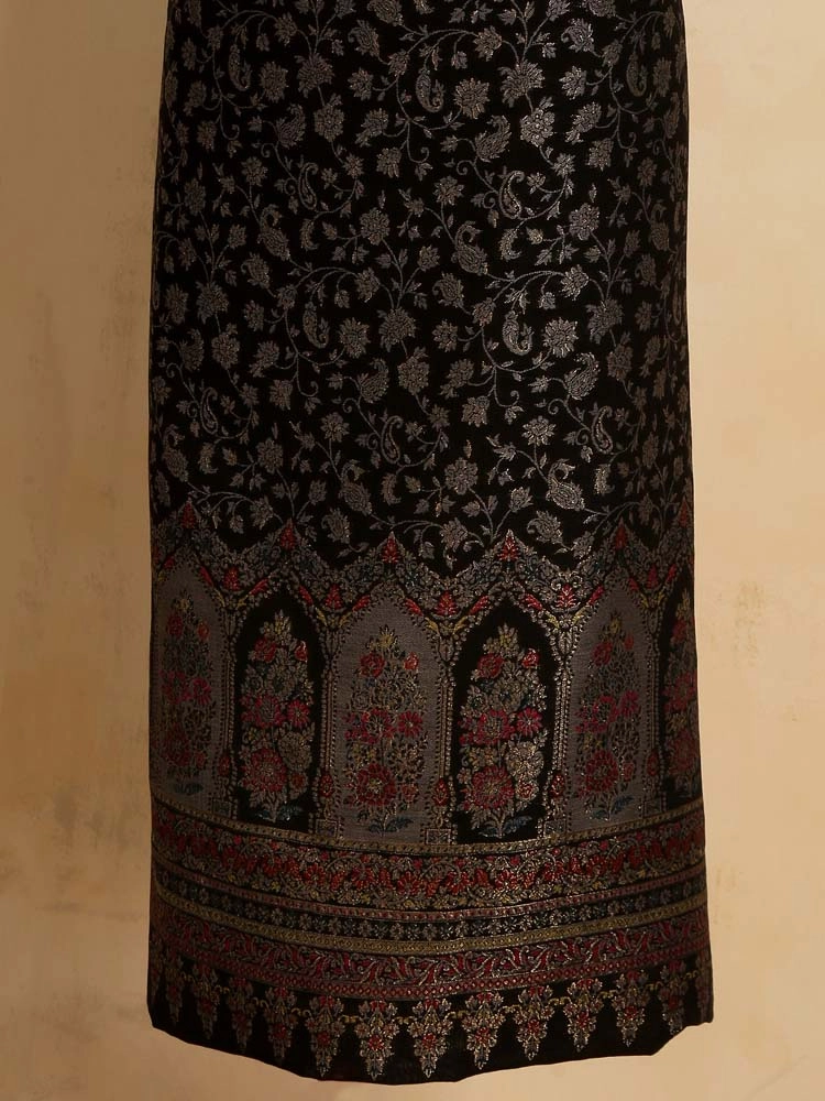 ImageVistaar Jaal Cotton Unstitched Suit – Medallion Black