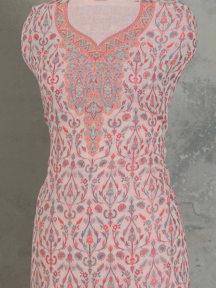 ImageZerin Jaal Cotton Unstitched Suit Set – Poppy Pink