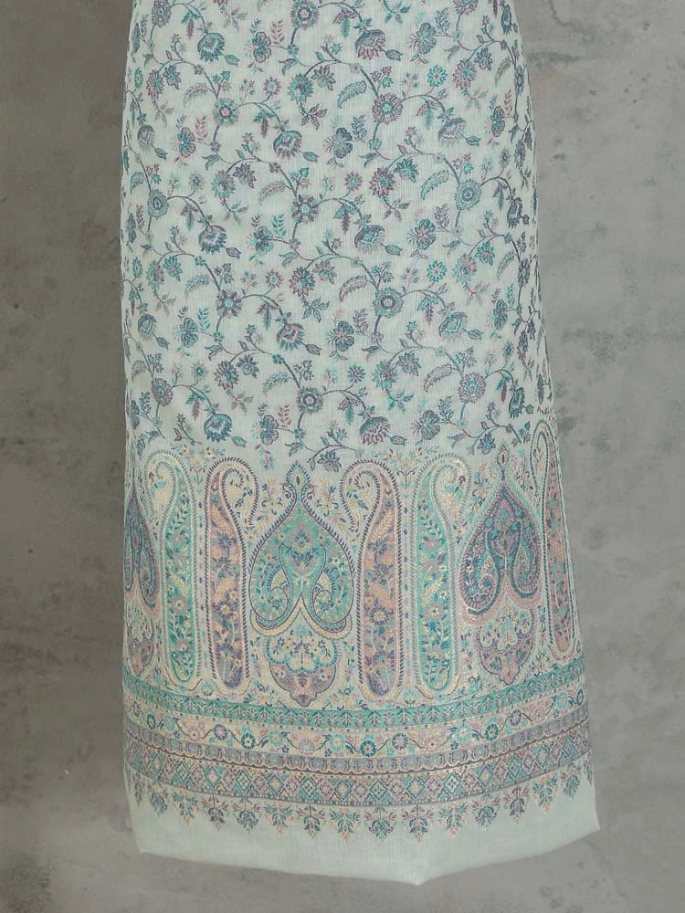 ImageZerin Jaal Cotton Unstitched Suit Set – Blush Blue