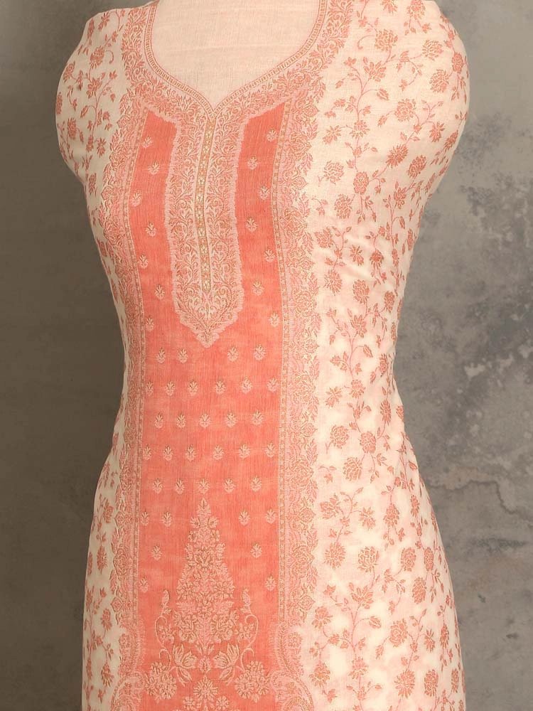 ImageNihan Paisley Cotton Unstitched Suit Set – Panama Pink