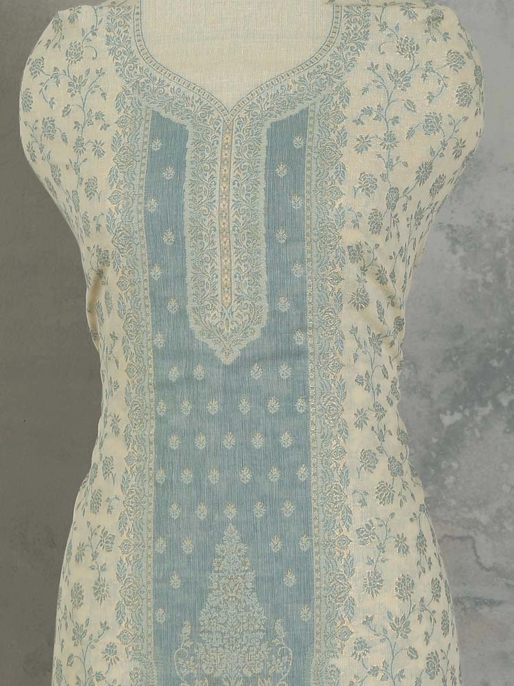 ImageNihan Paisley Cotton Unstitched Suit Set – Jade, Cream