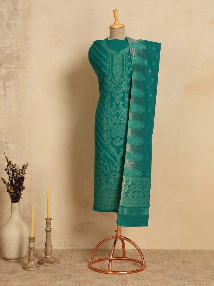 ImageCalista Jaal Cotton Unstitched Suit –  Seafoam Green
