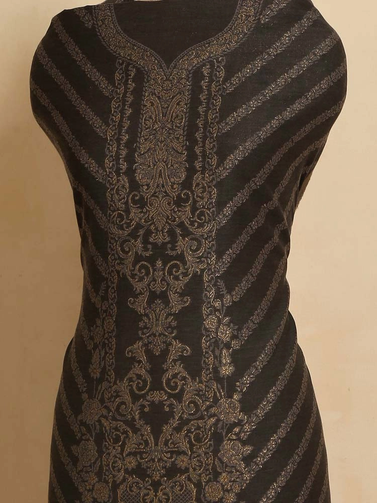 ImageCalista Paisley Cotton Unstitched Suit – Raven Black