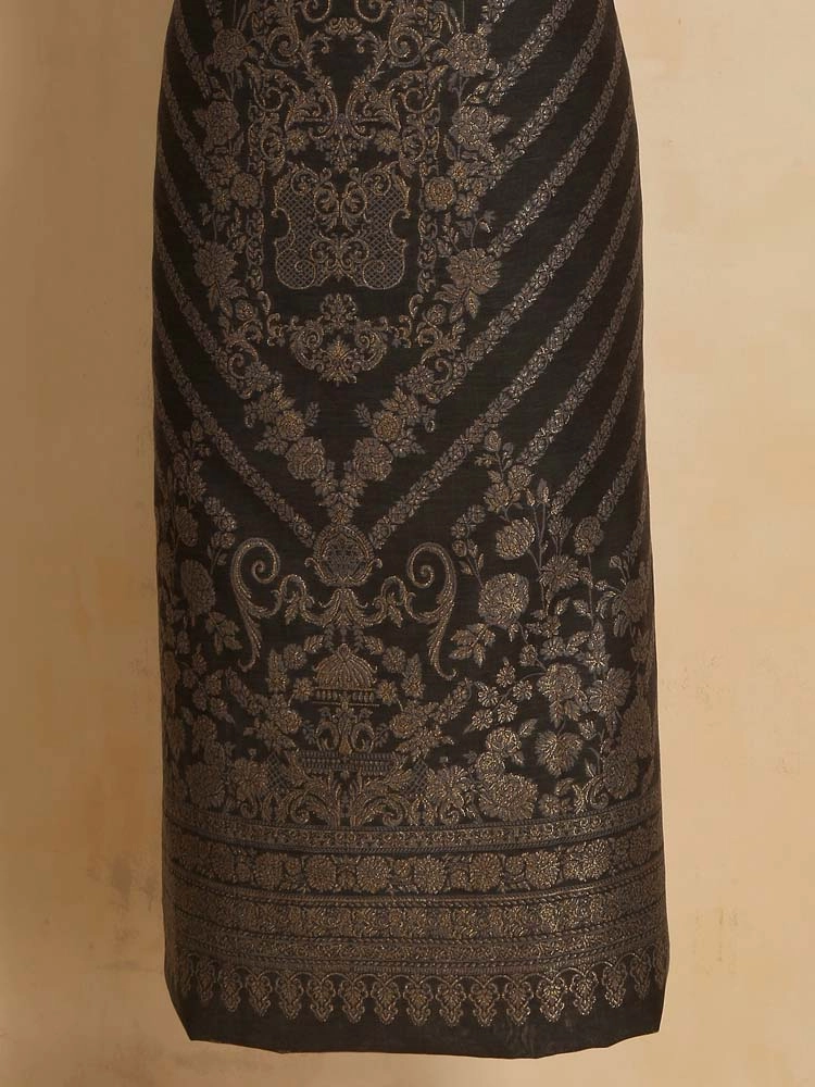 ImageCalista Paisley Cotton Unstitched Suit – Raven Black
