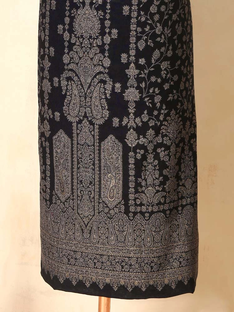 ImageCalista Paisley Cotton Unstitched Suit – Glittering Black
