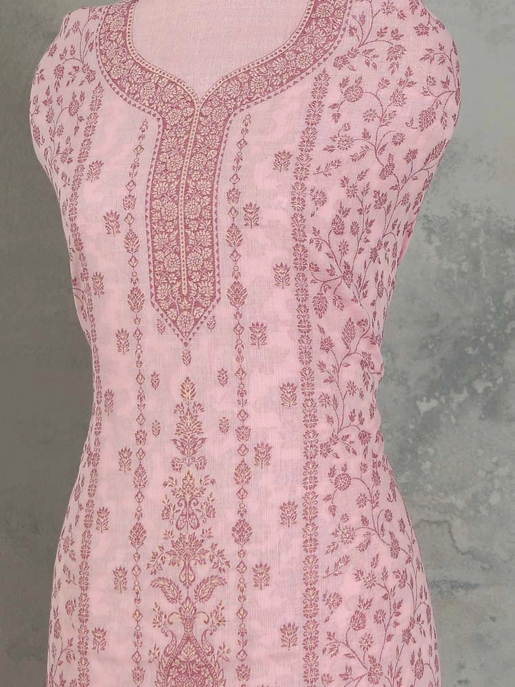 ImageCalista Paisley Cotton Unstitched Suit – Soft Peony