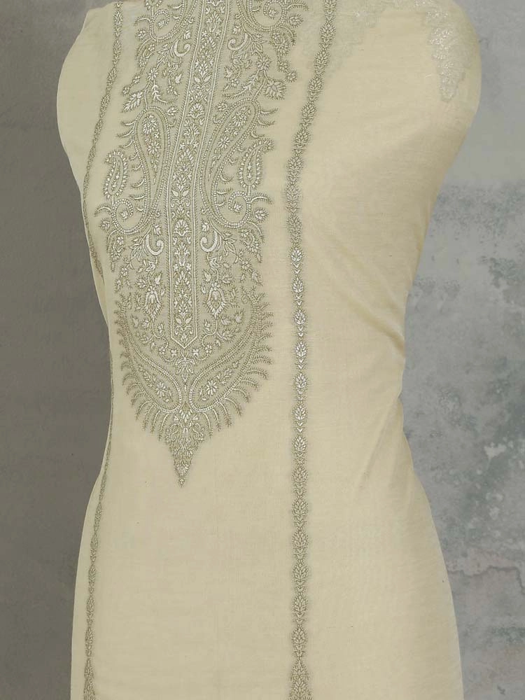 ImageNerina Paisley Silk Linen Unstitched Suit – Dhoop Gold